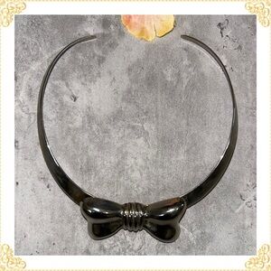 Cute Silver Bow Necklace